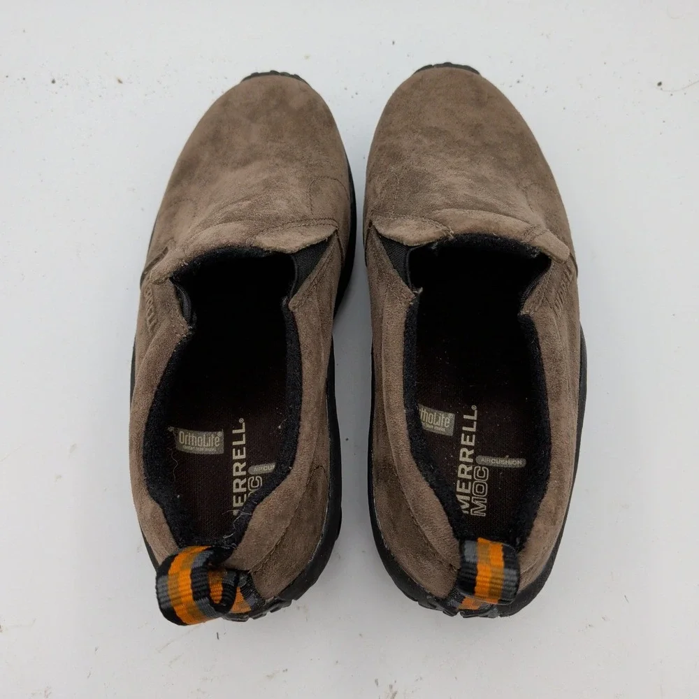 Merrell Jungle Moc Gunsmoke Brown Suede Slip On Loafers Womens 6.5 J60788